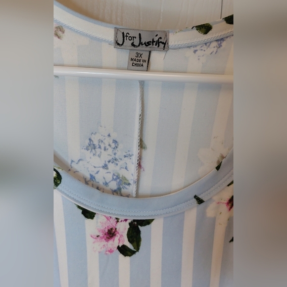 J for Justify Stripes Floral Buttery Soft Knit A-Line Dress Size 3X Boho Casual - Picture 5 of 10